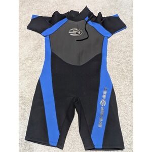 Deep See Wetsuit Mens XXL Black Blue Shorty Springsuit Neoprene Scuba Snorkeling